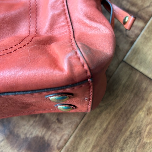 Coach Peyton Coral Leather Satchel with Brass Hardware. - Picture 10 of 13